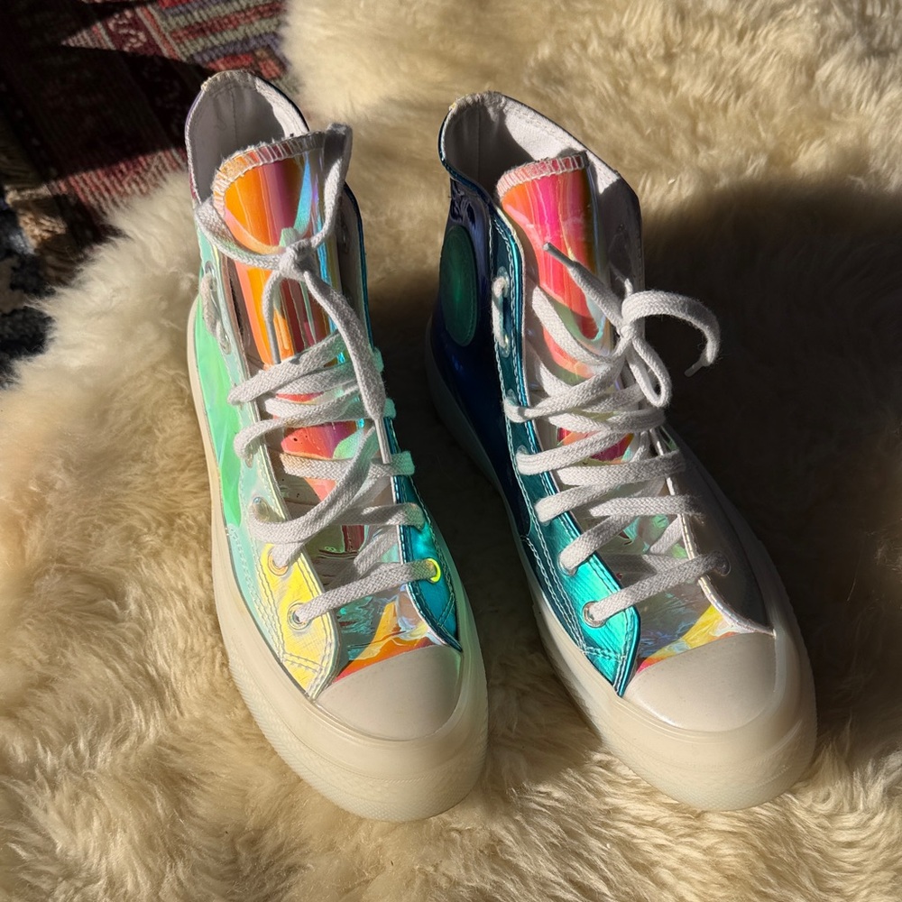 Converse Iridescent Holographic High-Top Sneakers